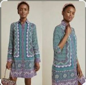 Anthropologie Casablanca Silk Shirtdress